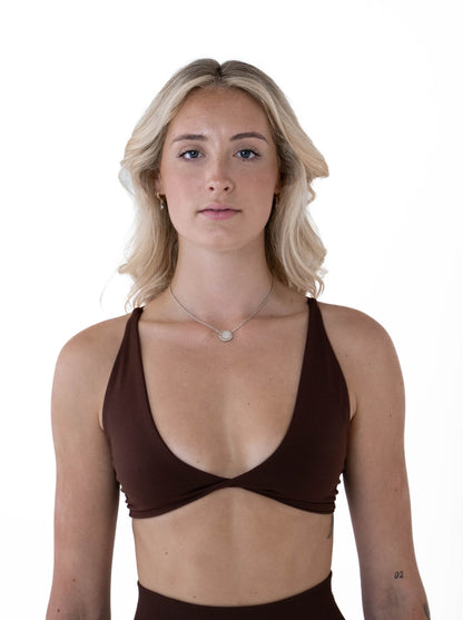 Essential Twist Bra - Chicory Coffee Brown