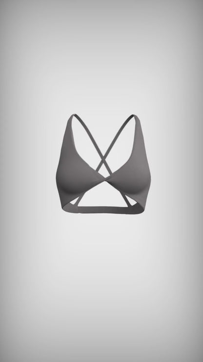Essential Twist Bra - Storm Front Grey
