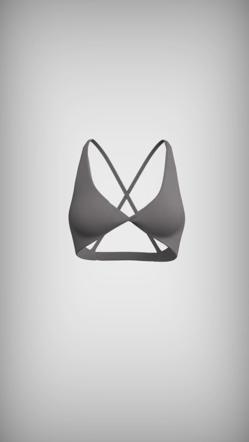 Essential Twist Bra - Storm Front Grey