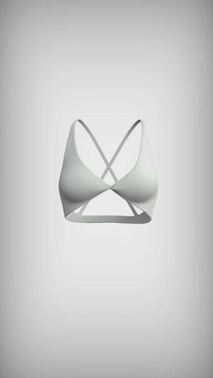 Essential Twist Bra - White